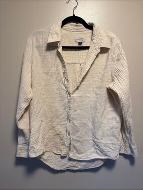 Universal Thread Cream Button-Front Shirt Jacket